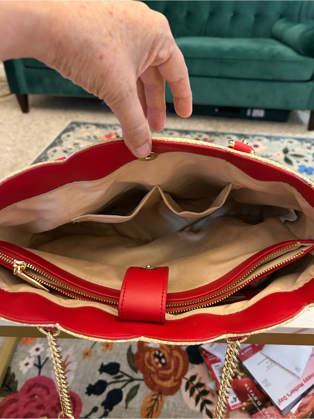 Betsey Johnson 🍒 
Embroidered Cherry Straw Tote  EUC - Picture 10 of 16